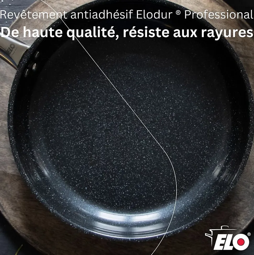 Lot Poêle 28cm & 3 Faitouts 12/14/24cm Elo Profi Therm Platinum