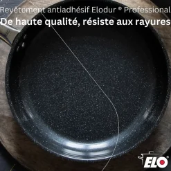 Lot Poêle 32cm Elo Profi Therm Platinum & 2 Faitouts 20/26cm Elo