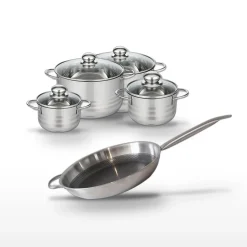 Lot Poêle 32cm et 4 Faitouts 14/16/20/24cm Elo Relief Solution