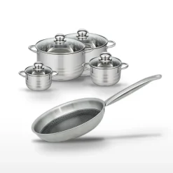 Lot Poêle 24cm et 4 Faitouts Elo Relief Solution