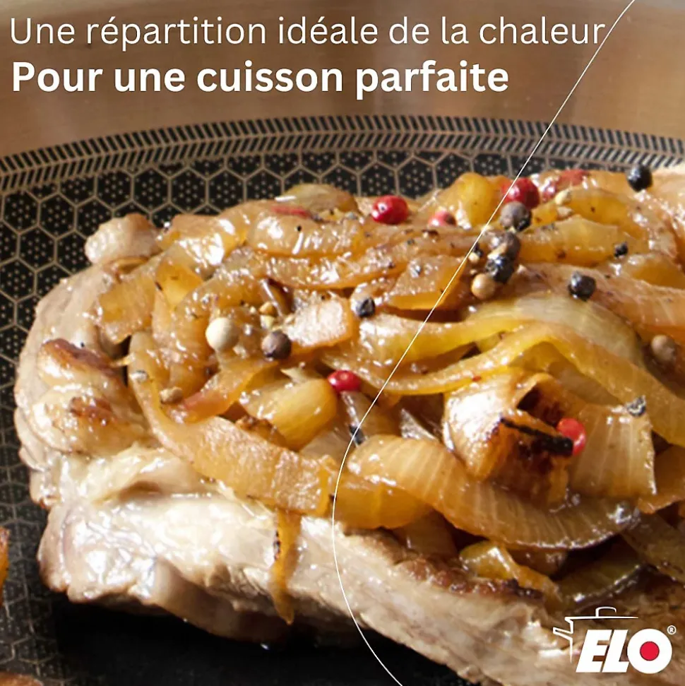 Lot Poêle 24cm et 4 Faitouts Elo Relief Solution