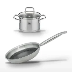 Lot Poêle 24cm et Faitout 16cm Elo Relief Solution