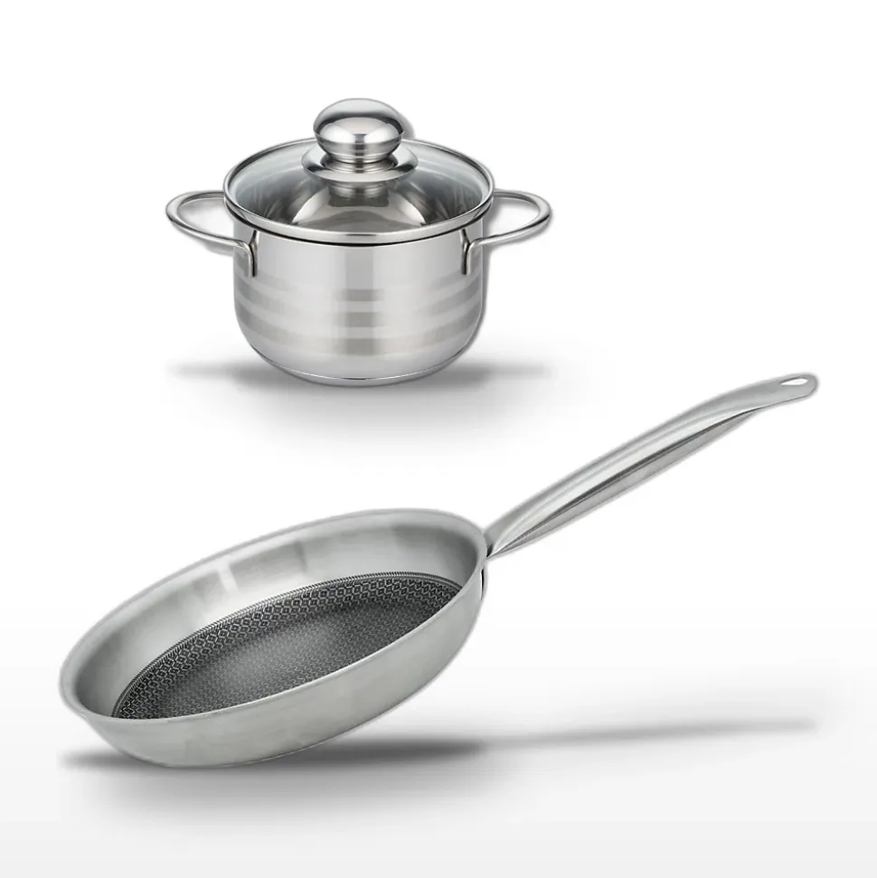 Lot Poêle 24cm et Faitout 16cm Elo Relief Solution