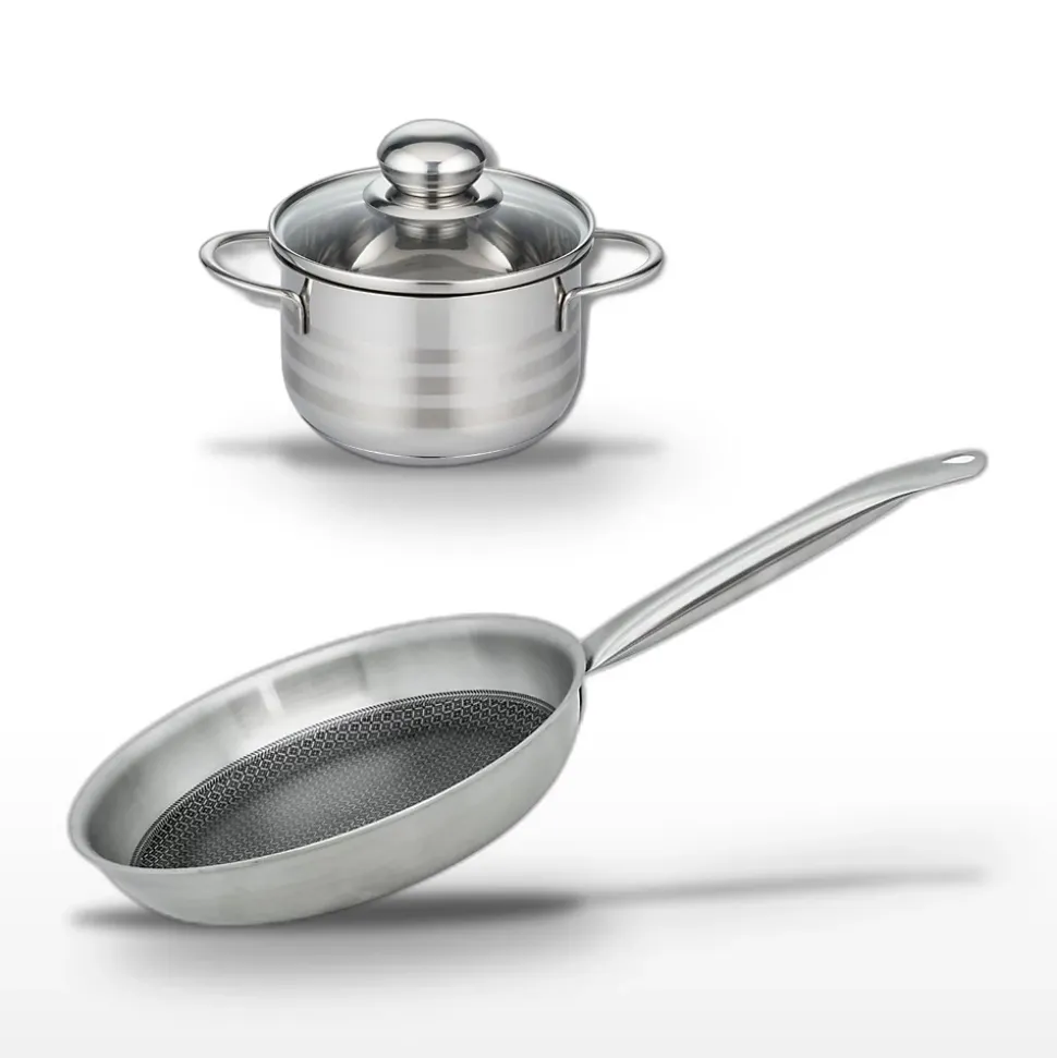 Lot Poêle 28cm et Faitout 14cm Elo Relief Solution