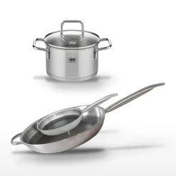 Lot Poêles 24cm & 32cm Elo Relief Solution avec Faitout 12cm