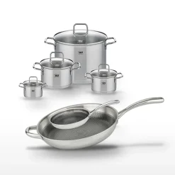 Lot Poêles 24cm & 32cm Elo Relief Evolution avec 4 Faitouts Elo Citrin