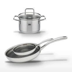 Lot Poêles 28cm & 24cm Elo Relief Evolution et Faitout 14cm