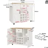 Îlots de Cuisine Multifonction, Espace de Rangement et Plan Extensible, Buffet de Cuisine en MDF et Métal, Blanc, 118x40x95,6 cm