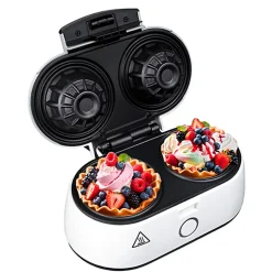 Machine à bols de gaufres 1400W - Adler AD3062 Gaufrier pour desserts sucrés et tartelettes salées - Revêtement antiadhésif