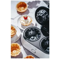 Machine à bols de gaufres 1400W - Adler AD3062 Gaufrier pour desserts sucrés et tartelettes salées - Revêtement antiadhésif