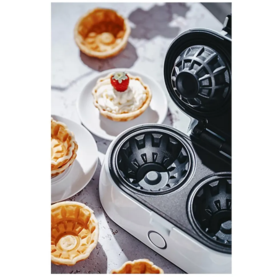 Machine à bols de gaufres 1400W - Adler AD3062 Gaufrier pour desserts sucrés et tartelettes salées - Revêtement antiadhésif