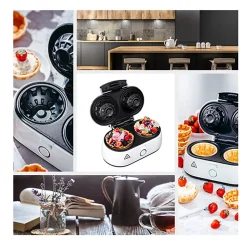 Machine à bols de gaufres 1400W - Adler AD3062 Gaufrier pour desserts sucrés et tartelettes salées - Revêtement antiadhésif