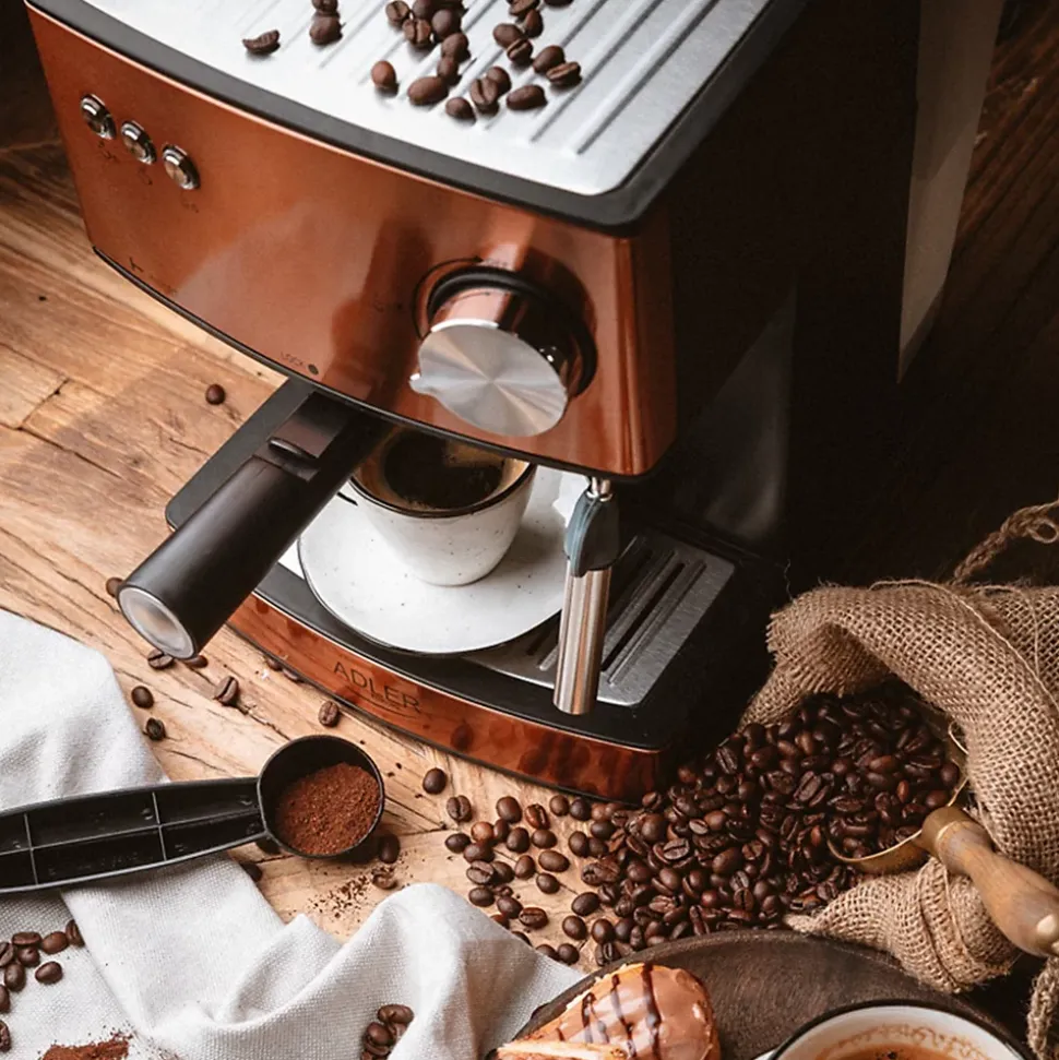 Machine à café, cafetière expresso Adler AD 4404cr, 15 bars, 850W, Cuivre