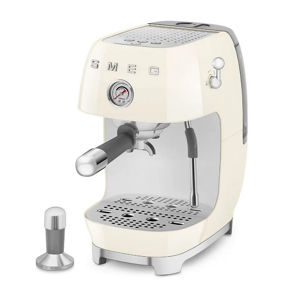 Machine à café expresso crème Smeg ECF03CREU années 50