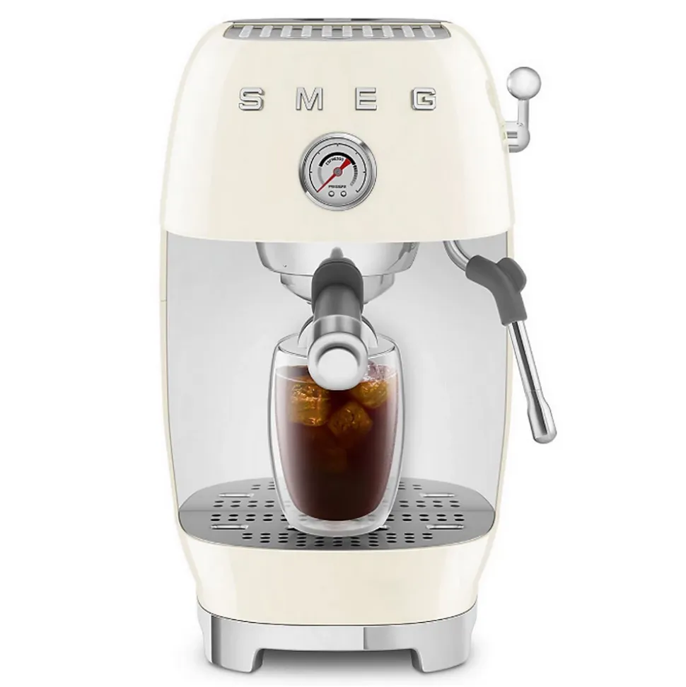 Machine à café expresso crème Smeg ECF03CREU années 50