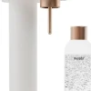 Machine à eau pétillante en aluminium (sans cylindre de CO2) avec une bouteille de gazéification d'1 litre - Blanc-Cuivre