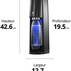 Machine à gazéifier l'eau + 1 cylindre + 1 bouteille - noir Sodastream 1012911331 e-terra