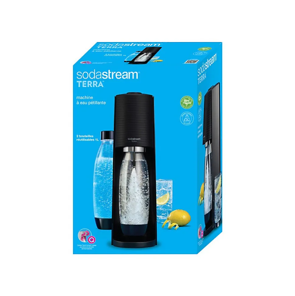 Machine à gazéifier l'eau + 2 bouteilles + 1 cylindre Sodastream TERRANLV