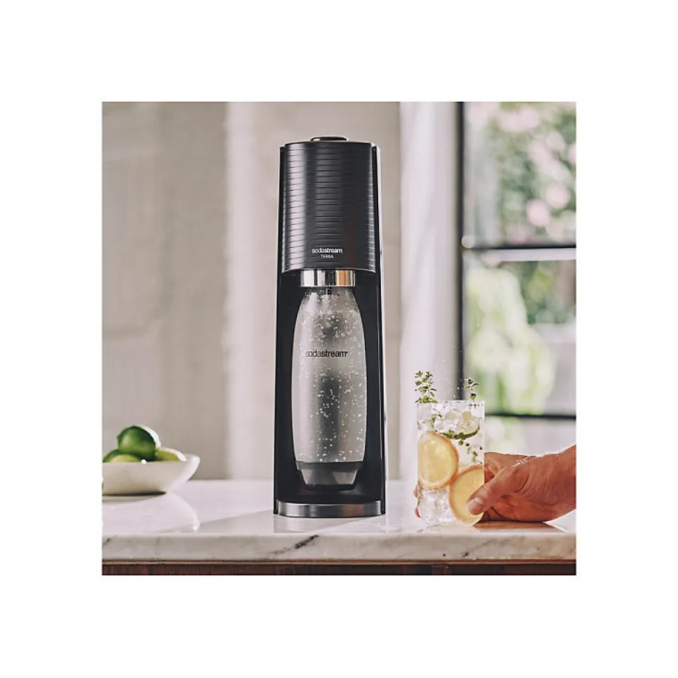 Machine à gazéifier l'eau + 2 bouteilles + 1 cylindre Sodastream TERRANLV