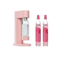 Machine à gazéifier l'eau + 1 bouteille + 2 cylindres supplémentaires Mysoda P2C-WD002F-LP woody