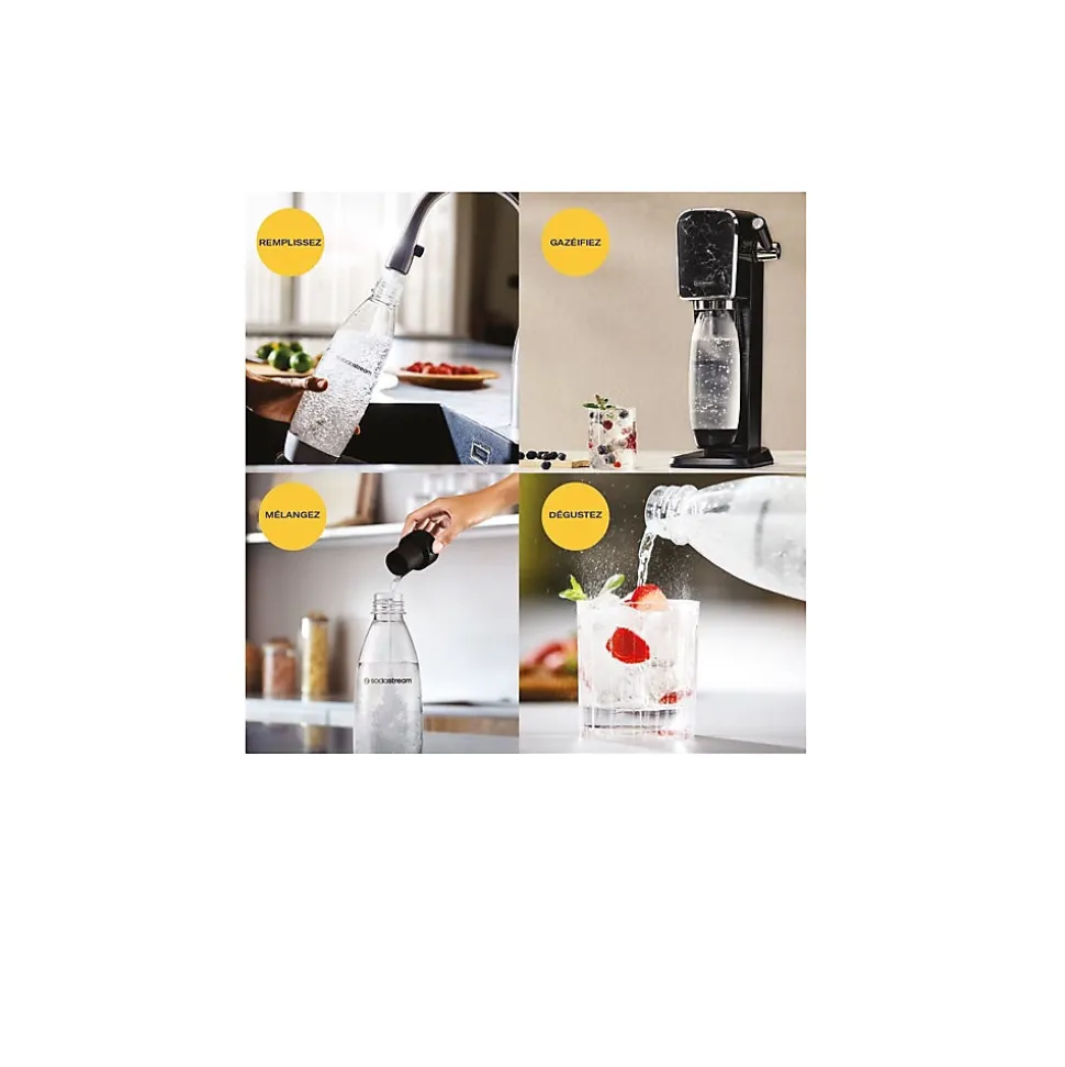Machine à gazéifier l'eau 1 cylindre + 1 bouteille Sodastream ARTMARBRE