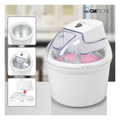 Machine à glace/Sorbetière duo deux compartiments Clatronic ICM 3764 Blanc