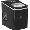 Machine à glaçon 120 W - capacité réservoir eau 1,8 L - capacité réservoir glace 0,8 Kg - cuillère et panier inclus - PP noir