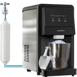 Machine à Glaçons 27 KG en 24 H Glace Facile à Mâcher Distributeur Automatique Purificateur d Eau Inclus