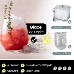 Machine à Glaçons 27 KG en 24 H Glace Facile à Mâcher Distributeur Automatique Purificateur d Eau Inclus