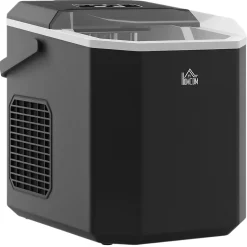 Machine à glaçons - 12Kg en 24H, 9 glaçons en 6-13 minutes - accessoires, nombreuses fonctions - noir