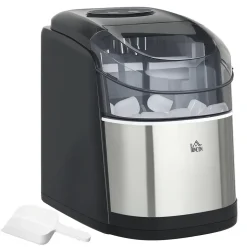 Machine à glaçons 1,7 L - réservoir glace 0,9 Kg - pelle, panier - gris noir