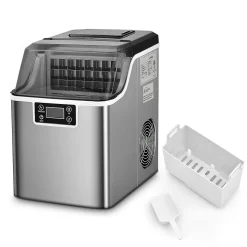 Machine à Glaçons Capacité 18KG en 24H 24 Glaçons en 15 Minutes Automatique Électrique Compact Portable Auto Nettoyage