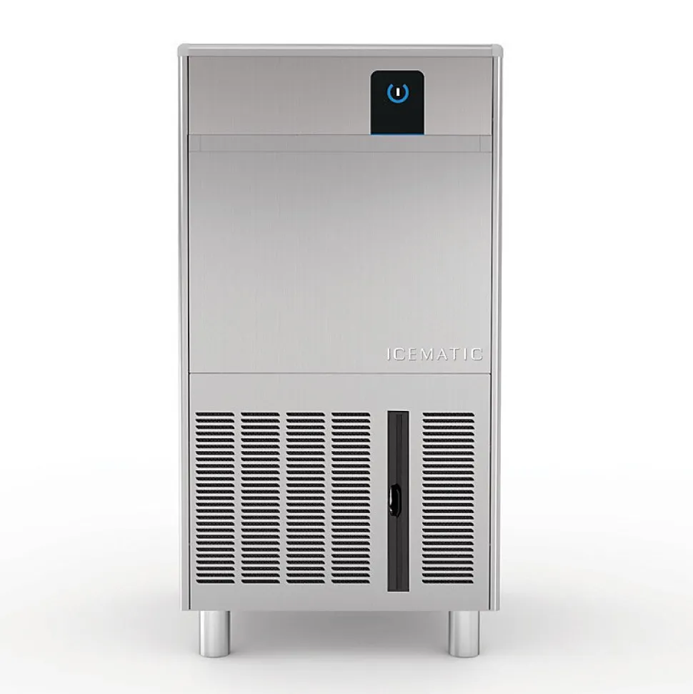 Machine à Glaçons Creux Connectée avec Réserve 50 kg - Icematic - Gris - l58.5- L0.1- P58.5- h88- Acier Inoxydable