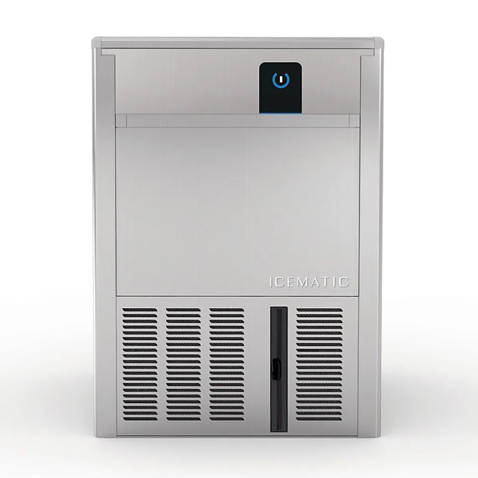 Machine à Glaçons Creux Connectée avec Réserve 45 kg - Icematic - Gris - l50- L0.1- P60- h69.3- Acier Inoxydable