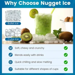 Machine à Glaçons 24kg jour avec Autonettoyage Ice Maker Pelle à Glaçons