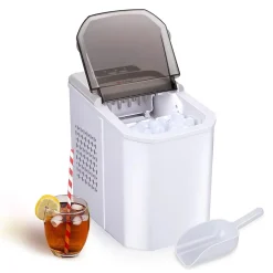 Machine à glaçons 112W Cycles de 9 glaçons 10 à 12 min 2 tailles Couvercle Transparent ALPINA
