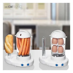 Machine à Hot Dog et Cuiseur à oeufs Clatronic HDM 3420 EKN Blanc