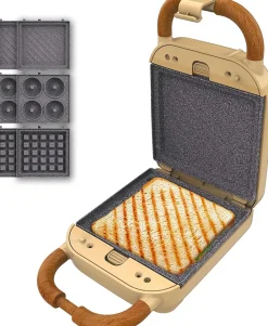 Machine à sandwich 3-en-1 700W Cecotec Jaune