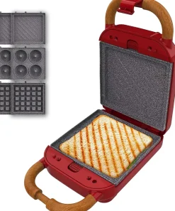 Machine à sandwich 3-en-1 700W Cecotec Rouge