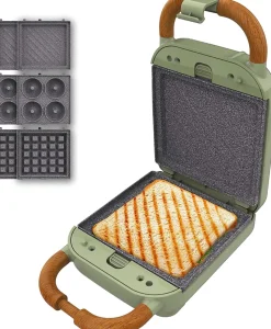 Machine à sandwich 3-en-1 700W Cecotec Verte