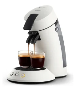 Machine a café dosette SENSEO ORIGINAL+ Philips CSA210/11, Booster d'arômes, Sélecteur d'intensité, 1 ou tasses, Blanc titane