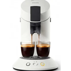 Machine a café dosette SENSEO ORIGINAL+ Philips CSA210/11, Booster d'arômes, Sélecteur d'intensité, 1 ou tasses, Blanc titane