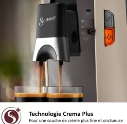 Machine a café dosette SENSEO SELECT Philips CSA240/31, Intensity Plus, Booster d'arômes, Crema plus, 1 a 2 tasses, Nougat