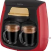Machine a Cafe - Cafetiere Electrique a café - SENCOR - SCE 2101RD - 0,3 L - 500 W - 2 tasses incluses - Rouge