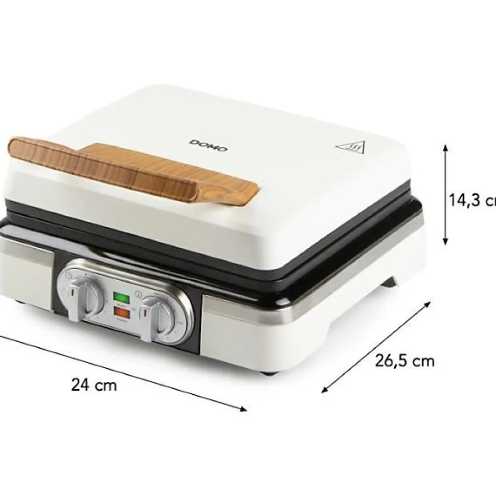 Machine a Gaufre - Gaufrier Electrique - DOMO - DO9280W - 1520 W - 2 gaufres XL - Blanc
