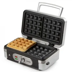 Machine a Gaufre - Gaufrier Electrique multifonction DOMO DO9136C - Inox - 1000W - 3 jeux de plaques