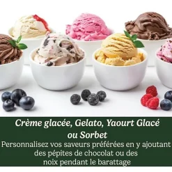 Machine a Glace - Sorbetiere - CUISINART - ICEM10E - 12 W - 475 ml - Blanc
