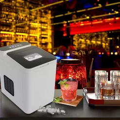 Machine a Glacons 15 KG 24 H Machine a Glace avec Controle de Ecran LED Tactile et Auto Nettoyage Blanc