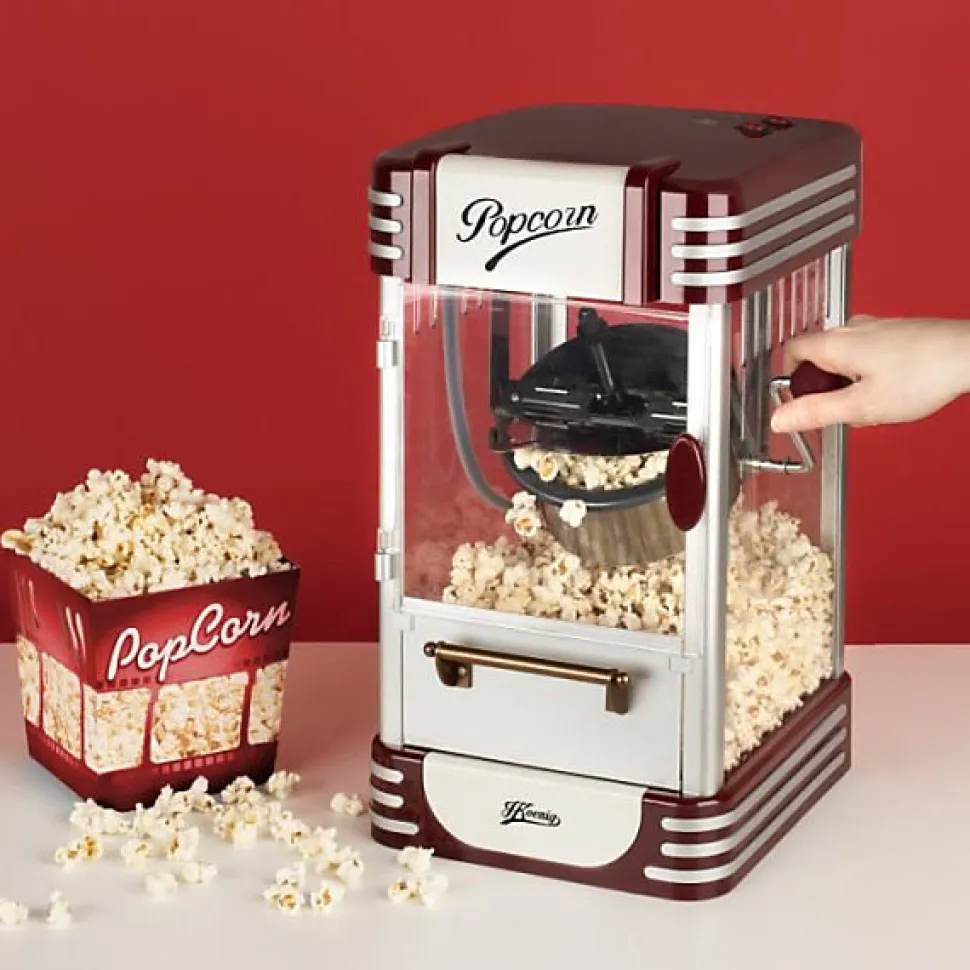 Machine a Pop-corn - Appareil Electrique - HKoeNIG - Design retro - Capacité 50g - Lumiere intérieure