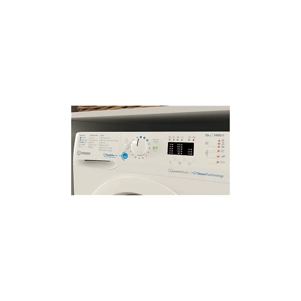 MAL posable, Front, INNEX STEAM, Blanc, 10 KG, 1400 trs, Classe énergie INDESIT